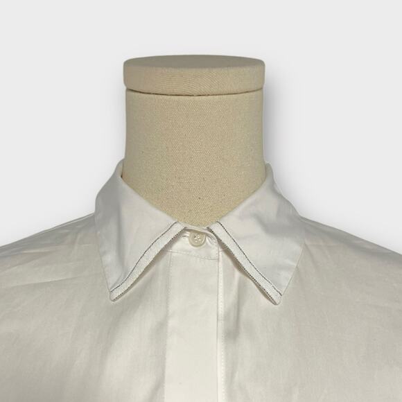 Lafayette 148 New York Hayward Stretch Cotton Blend Button-up Shirt Size 4 - Picture 3 of 8